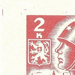 Košické vydání 2,- K/rozměřovací značky/B 1 h.l. okraj PA