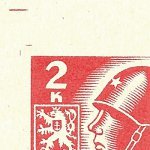 Košické vydání 2,- K/rozměřovací značky/C 1 h.l. okraj PA