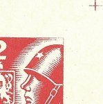 Košické vydání 2,- K/rozměřovací značky/C 10 h.p. okraj PA (kříž)