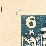 Košické vydání 6,- K/rozměřovací značky/CS 356 A 1 l.h.roh okraj PA