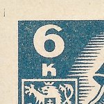 Košické vydání 6,- K/rozměřovací značky/CS 356 B 4 l.h.roh
