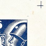 Košické vydání 6,- K/rozměřovací značky/CS 356 C 10 p.h.roh okraj PA (kříž)
