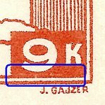 Košické vydání 9,- K/typy/CS 357 4.typ j
