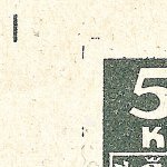 Košické vydání 5,- K/rozměřovací značky/A 1 h.l. okraj PL