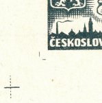 Košické vydání 5,- K/rozměřovací značky/B 11 d.l. okraj PA (kříž)