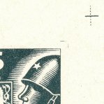 Košické vydání 5,- K/rozměřovací značky/C 10 h.p. okraj PA (kříž)